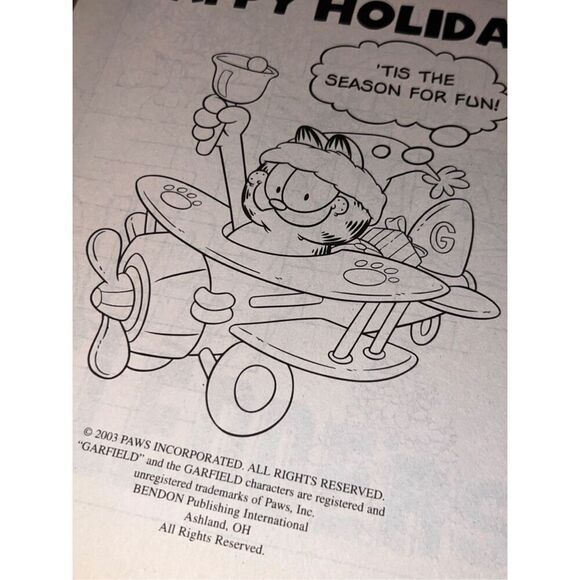 2 NEW 2003 Garfield Happy Holidaze Festival Fun Coloring Books Unused - Picture 2 of 6